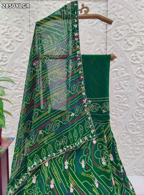 KcPc New Georgette Jaipuri Chunri Lehenga with Gota Patti Work RTK