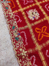 KcPc NewRajasthani Gaji Silk Ghatchola Bandhani Style Zardoji Work ChunriMNL
