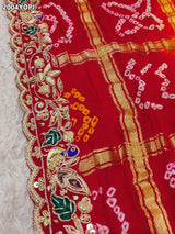 KcPc New Rajasthani Gaji Silk Ghatchola Bandhani Style Zardoji Work OdhnaMNL