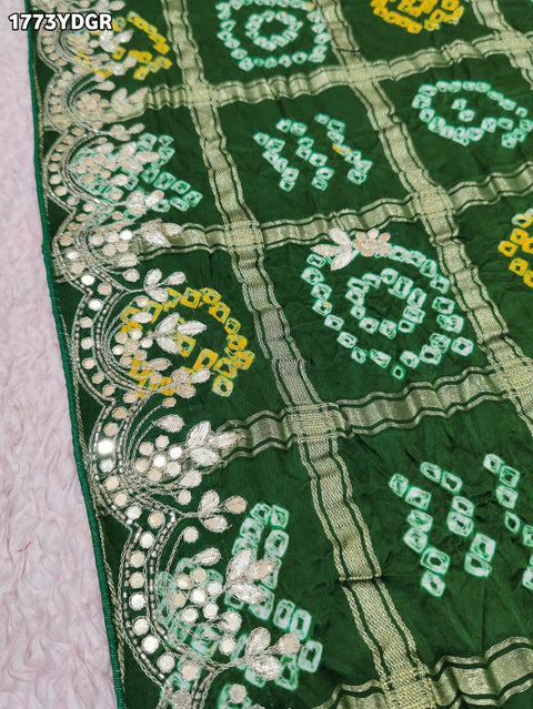 KcPc New Classic Bridal Gaji Silk Dupatta with Traditional Bandhani Style RG