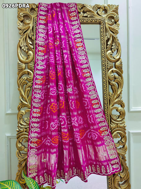 KcPc New Premium Gaji Silk Dupatta – Handcrafted Bandhani Styl RG