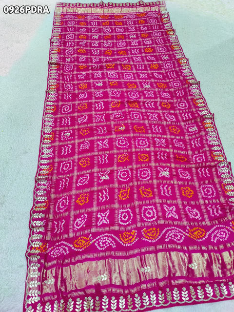 KcPc New Premium Gaji Silk Dupatta – Handcrafted Bandhani Styl RG