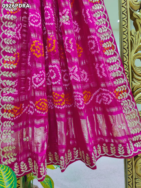 KcPc New Premium Gaji Silk Dupatta – Handcrafted Bandhani Styl RG