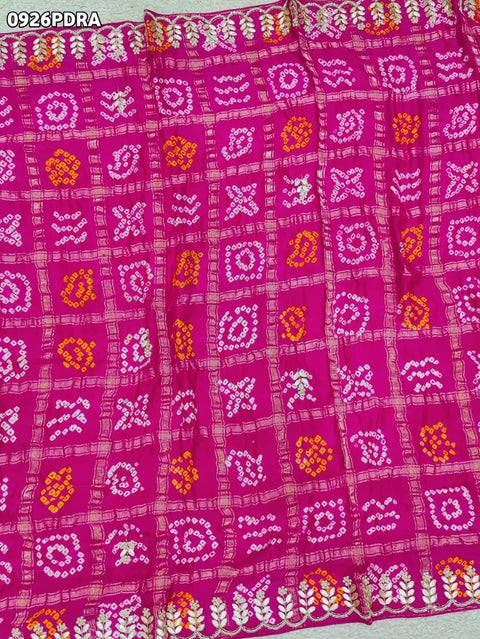 KcPc New Premium Gaji Silk Dupatta – Handcrafted Bandhani Styl RG
