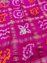 By Bandhani Saree With Traditional Wear