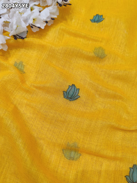 KcPc New Stylish Kalamkari Soft Cotton Saree for Everyday & Festival Occasions ASH