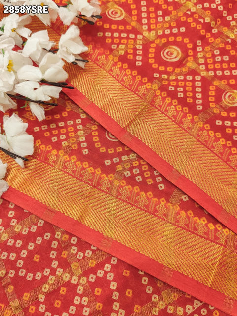 KcPc New Classic Mangal Path Cotton Ghatchola Saree with Bandhej Work