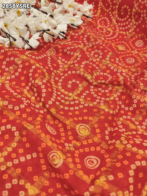 KcPc New Classic Mangal Path Cotton Ghatchola Saree with Bandhej Work