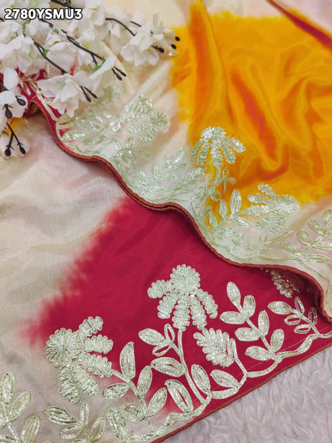 KcPc New Exclusive Party Wear Tie & Dye Saree with Gota Patti Border SWA