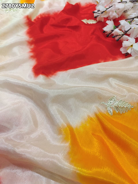 KcPc New Designer Tie & Dye Saree with Rich Gota Patti Embellishment SWA