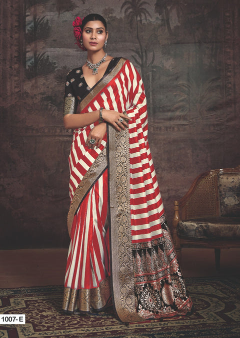 KcPc New Beautiful Munga Silk Saree with Ajrakh Style & Zari Weaving Work STR