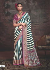 By Ajrakh Saree With Causal Wear
