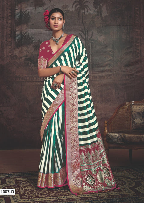 KcPc New Designer Munga Silk Saree with Ajrakh Motifs & Zari Border STR
