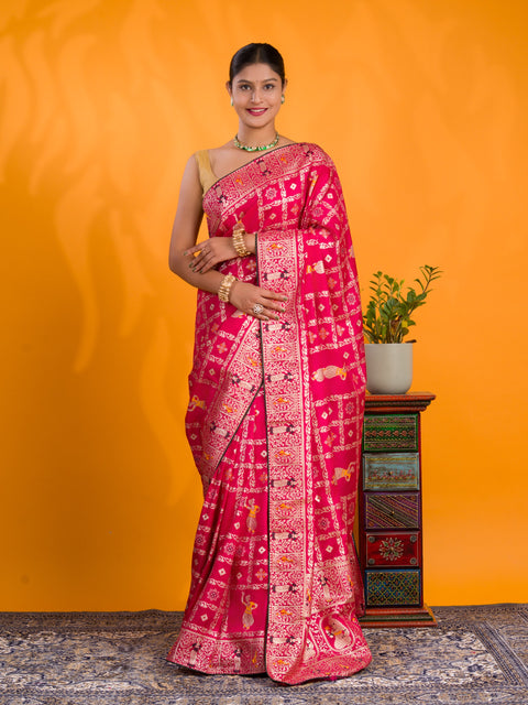 KcPc New Traditional Dola Silk Saree with Banarasi Weaving Work DC