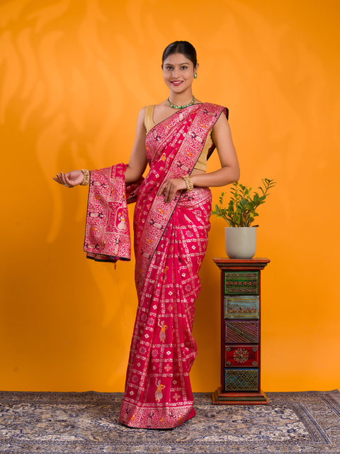 KcPc New Traditional Dola Silk Saree with Banarasi Weaving Work DC