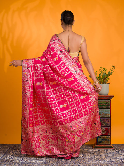 KcPc New Traditional Dola Silk Saree with Banarasi Weaving Work DC