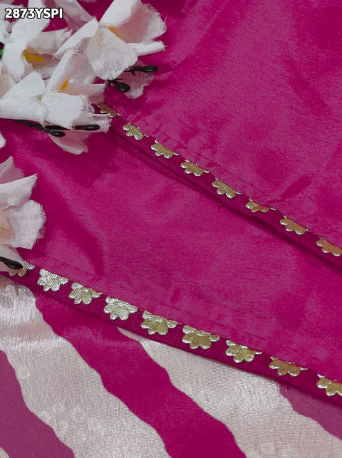 KcPc New Bandhani Print Saree with Gota Patti on Crepe Silk GAN