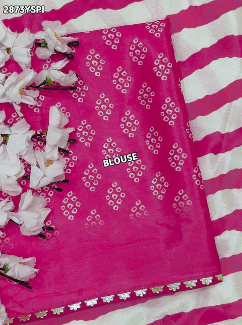 KcPc New Bandhani Print Saree with Gota Patti on Crepe Silk GAN