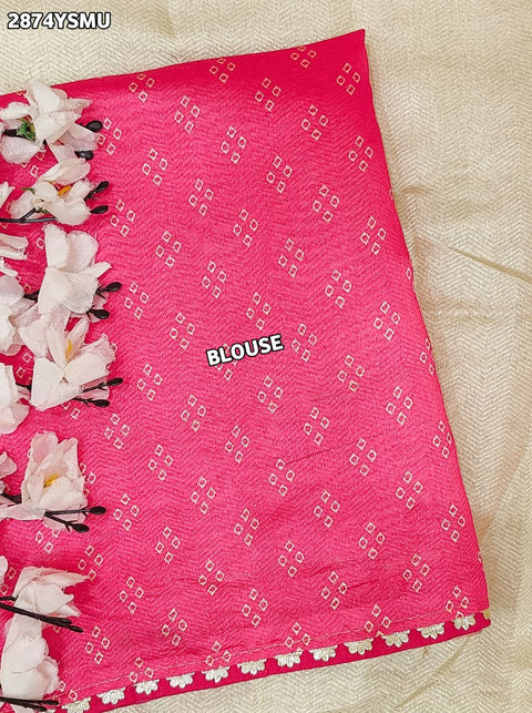 KcPc New Trendy Jute Silk Bandhani Saree for Daily Wear GAN