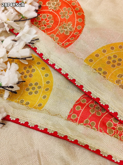 KcPc New Elegant Jute Silk Bandhani Casual Saree GAN