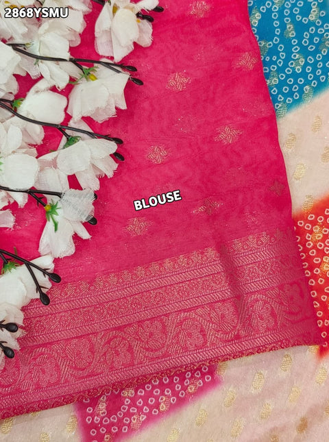 KcPc New Elegant Banarasi Bandhani Silk Saree for Casual Wear GAN
