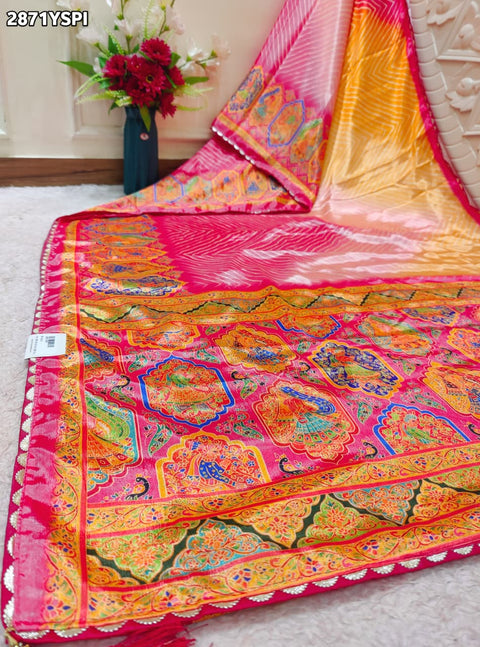KcPc New Crepe Silk Kalamkari Style Saree for Casual Wear GAN
