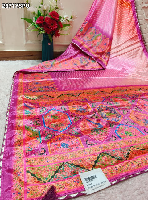 KcPc New Elegant Kalamkari Printed Crepe Silk Saree GAN