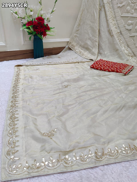 KcPc New Premium Upada Silk Saree Rich Traditional Style with Gotapatti Detailing  RG