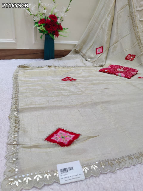 KcPc New Traditional Upada Silk Saree with Elegant Gotapatti Work ANT