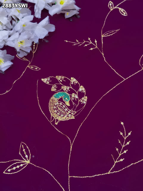 KcPc New Classic Chiffon Saree with Handcrafted Aari Tari Embellishment JAY