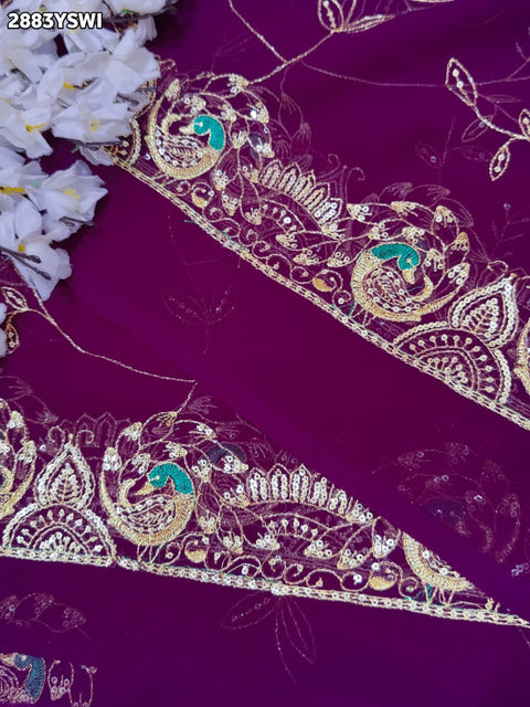 KcPc New Classic Chiffon Saree with Handcrafted Aari Tari Embellishment JAY
