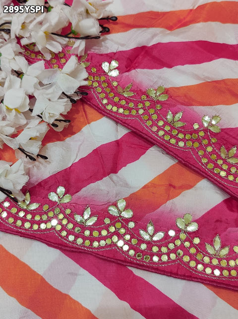 KcPc New Premium Creap Silk Ajrakh Leheriya Saree – Perfect for Festive Occasions RG