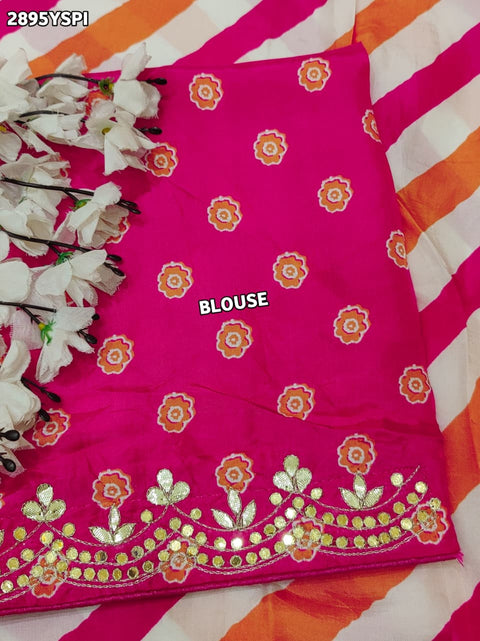 KcPc New Premium Creap Silk Ajrakh Leheriya Saree – Perfect for Festive Occasions RG