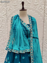 By Shibori Bhandej Lehenga With Traditional wear