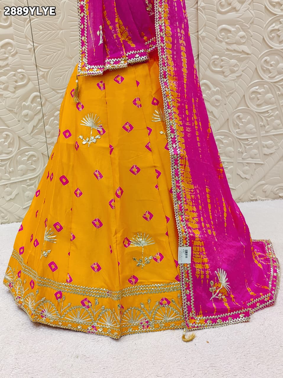 By Shibori Bhandej Lehenga With Traditional wear