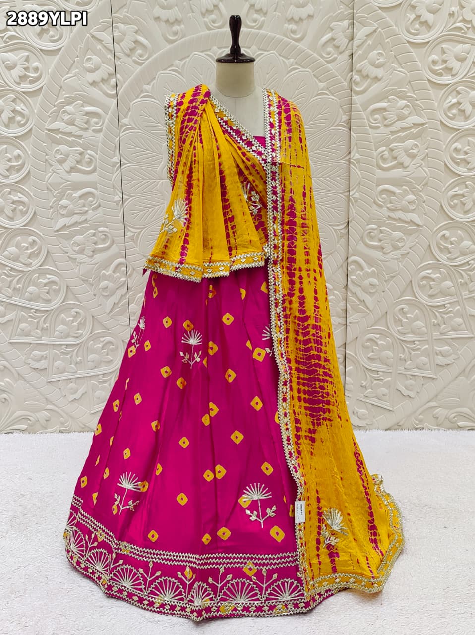 By Shibori Bhandej Lehenga With Traditional wear