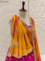 By Shibori Bhandej Lehenga With Traditional wear
