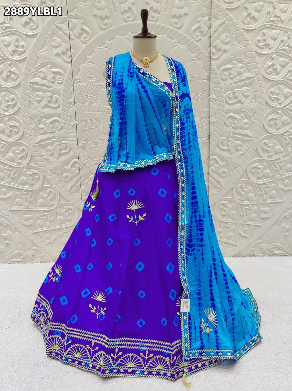 By Shibori Bhandej Lehenga With Traditional wear