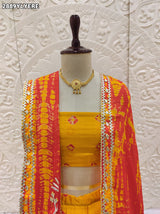 By Shibori Bhandej Lehenga With Traditional wear