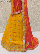 By Shibori Bhandej Lehenga With Traditional wear