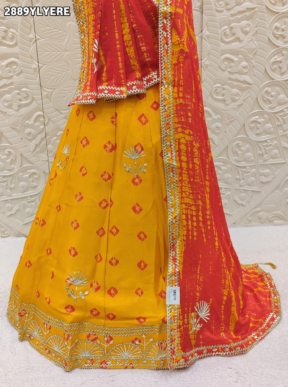 By Shibori Bhandej Lehenga With Traditional wear