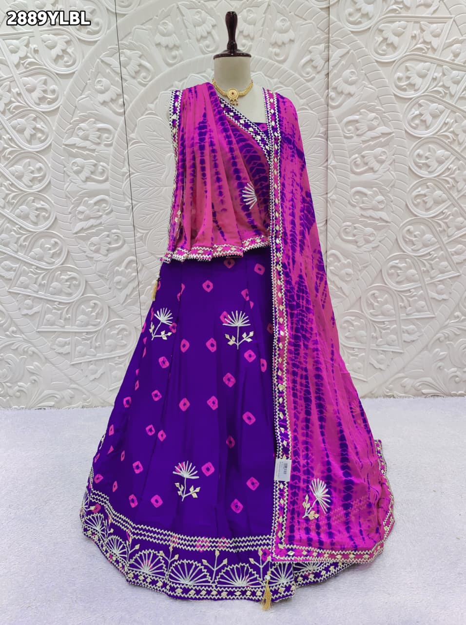 By Shibori Bhandej Lehenga With Traditional wear