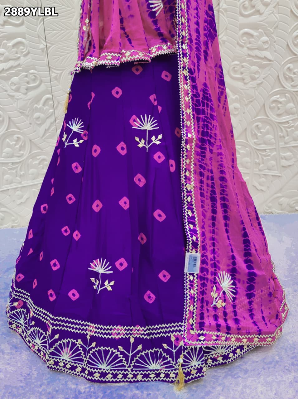 By Shibori Bhandej Lehenga With Traditional wear