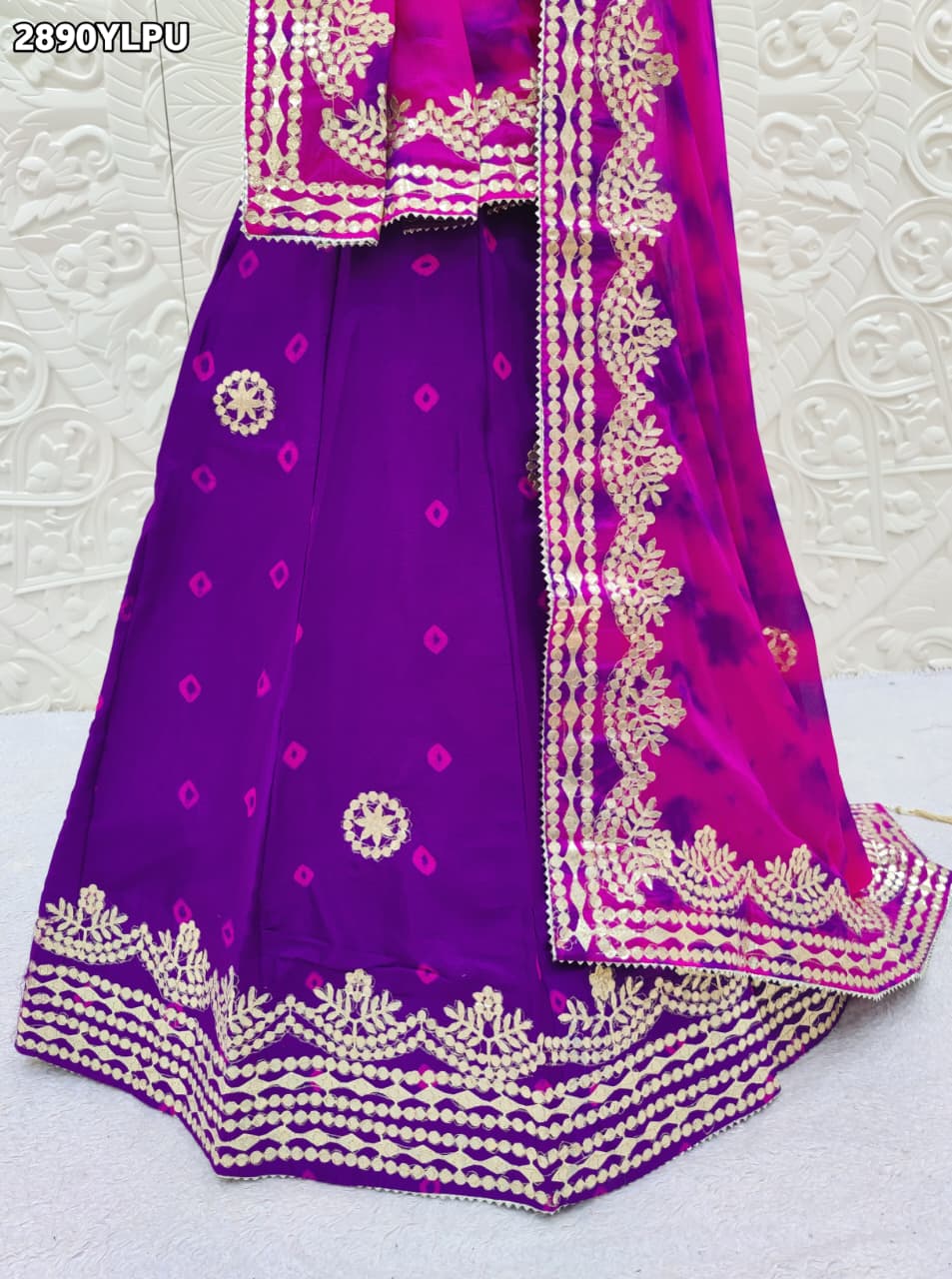By Bandhani Lehenga With Traditional Wear