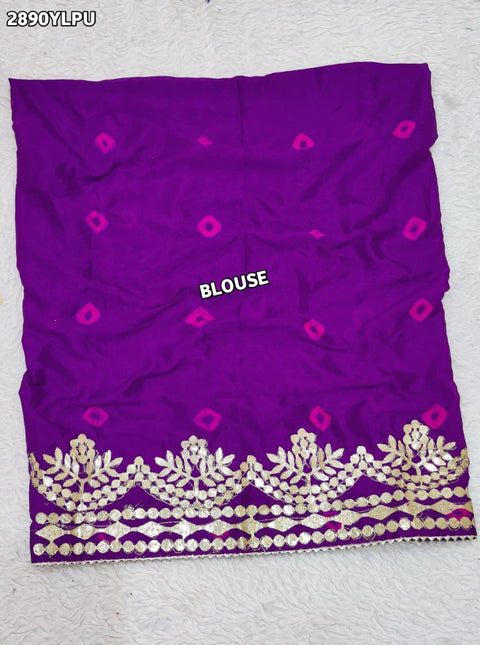 KcPc New Elegant Chinon Silk Bandhani Lehenga with Gota Patti Work SSB