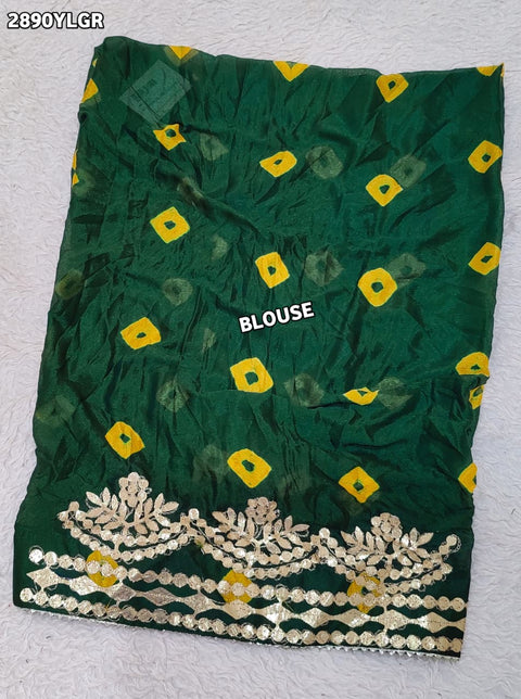 KcPc New Traditional Bandhani Style Chinon Silk Lehenga with Hand Gota Work SSB