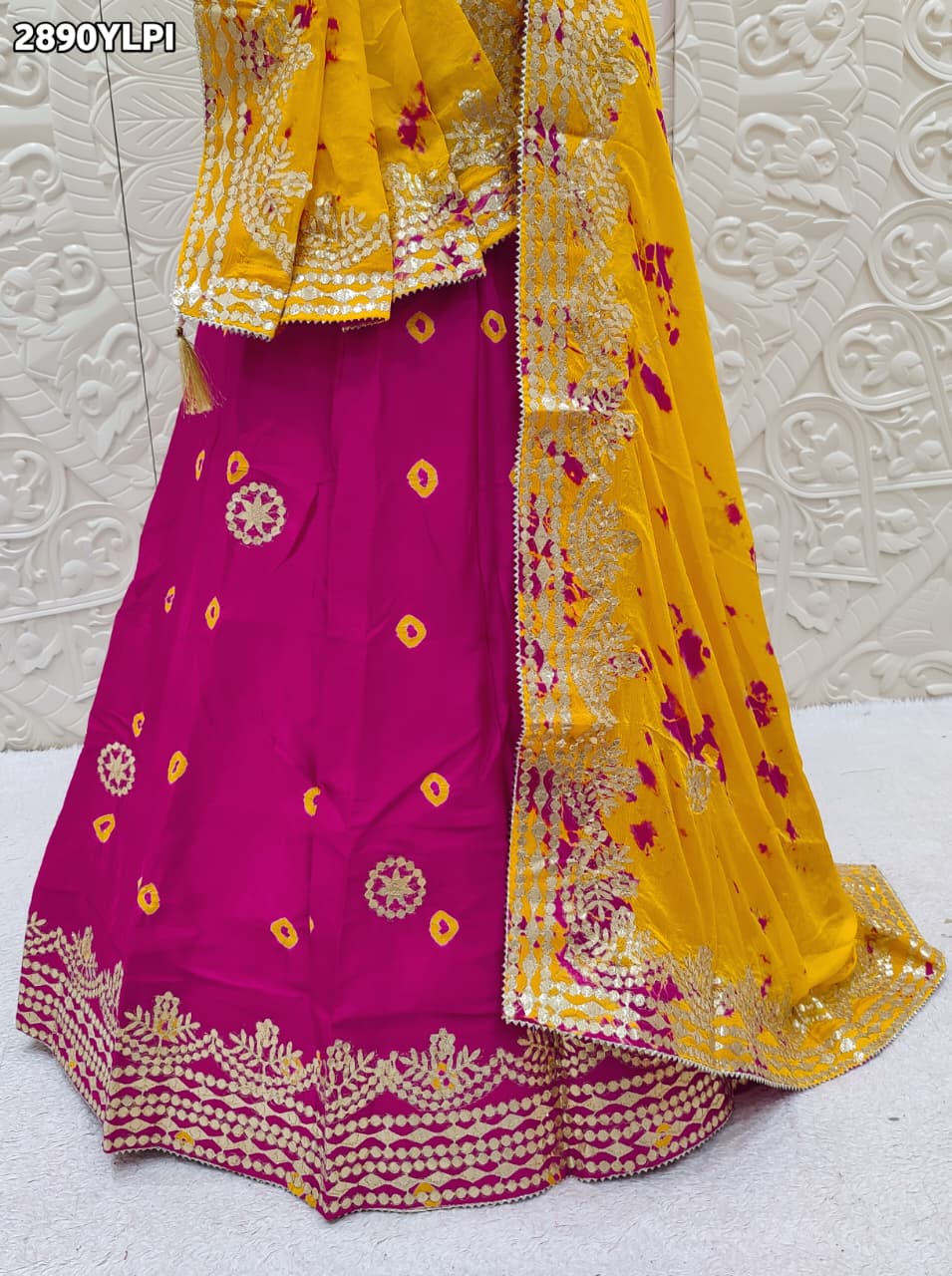 By Bandhani Lehenga With Traditional Wear
