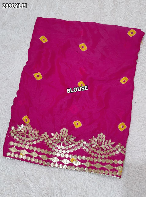 KcPc New Elegant Chinon Silk Lehenga with Bandhani Print & Classic Gota Patti Work SSB