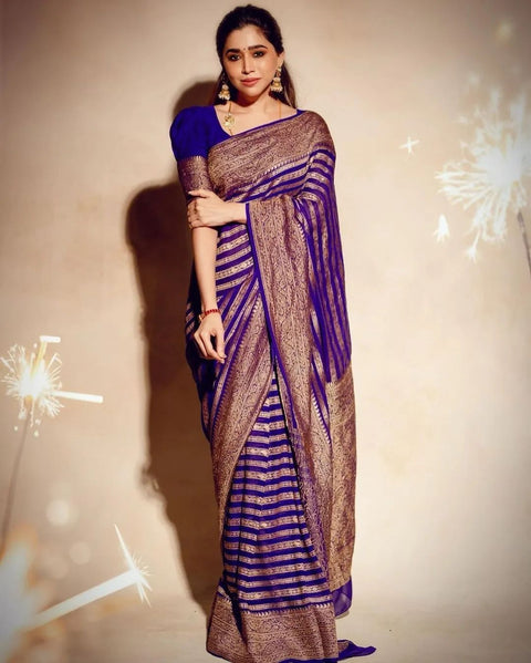 KcPc New Premium Jambli Kanjivaram Saree in Soft Warm Silk  NDA
