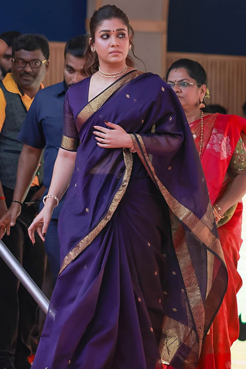 KcPc New Banarasi Saree in Cotton Silk Nayanthara Inspired Traditional Look Saree  AST